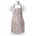 thumbnail image 3 of Valentines Apron, Romantic Abstract Pattern with Hearts Birds and Swirled Lines, Unisex Kitchen Bib with Adjustable Neck for Cooking Gardening, Adult Size, Vermilion and Black, by Ambesonne, 3 of 4