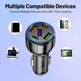 thumbnail image 4 of 5-Port Car Charger 75W Fast Charging Adapter 1 to 5 3xUSB+2xType C Vehicles Phone Charger with Charging Cable Cord White, 4 of 4