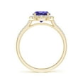 thumbnail image 2 of ANGARA Natural Round 1.45 ct Tanzanite Halo Ring with Diamond Accents in 14K Yellow Gold for Women (Size-7mm) | December Birthstone, Anniversary, Jewelry Gift for Women | Natural Tanzanite Ring, 2 of 11