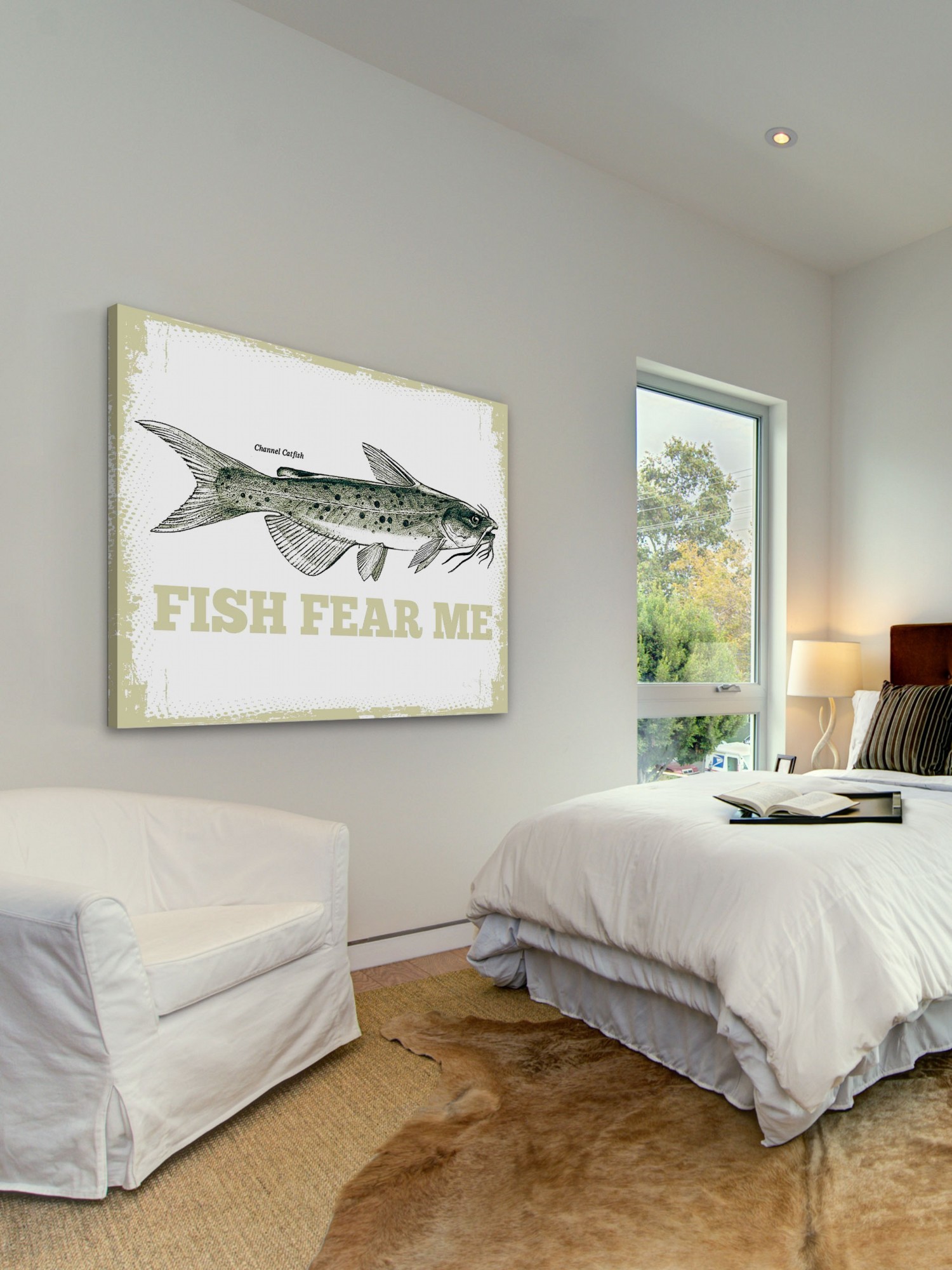 Marmont Hill Fish Fear Me by Saturday Evening Post Painting Print on Canvas