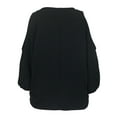 thumbnail image 2 of eVogues Women's Wide Neck Cold Shoulder Top Black, 2 of 4