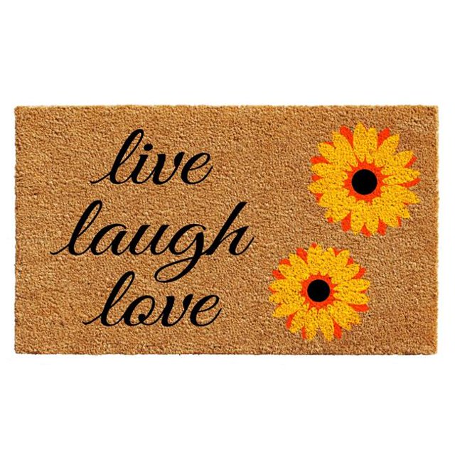 Calloway Mills 102832436 24 x 36 in. Sunflower Live Laugh Love Rectangular Doormat, Multi Color
