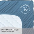 thumbnail image 4 of Mainstays Cotton Rich Extra Soft Jersey Bed Sheet Set, Double, Dark Blue, 4 Pieces, 4 of 6
