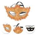 thumbnail image 3 of Unique Bargains 1 Pc Pointed Head Dragon-Design Half Face Party Mask for Masquerade Party Orange, 3 of 5