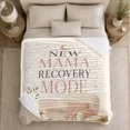thumbnail image 4 of New Mama Recovery Mode Quote with Cozy Chair, Calming Graphic Style for New Moms, Postpartum Rest Motif and Baby Shower Gift, Cozy Flannel Blanket for Nursery and Bedroom, Home Decor, 4 of 7