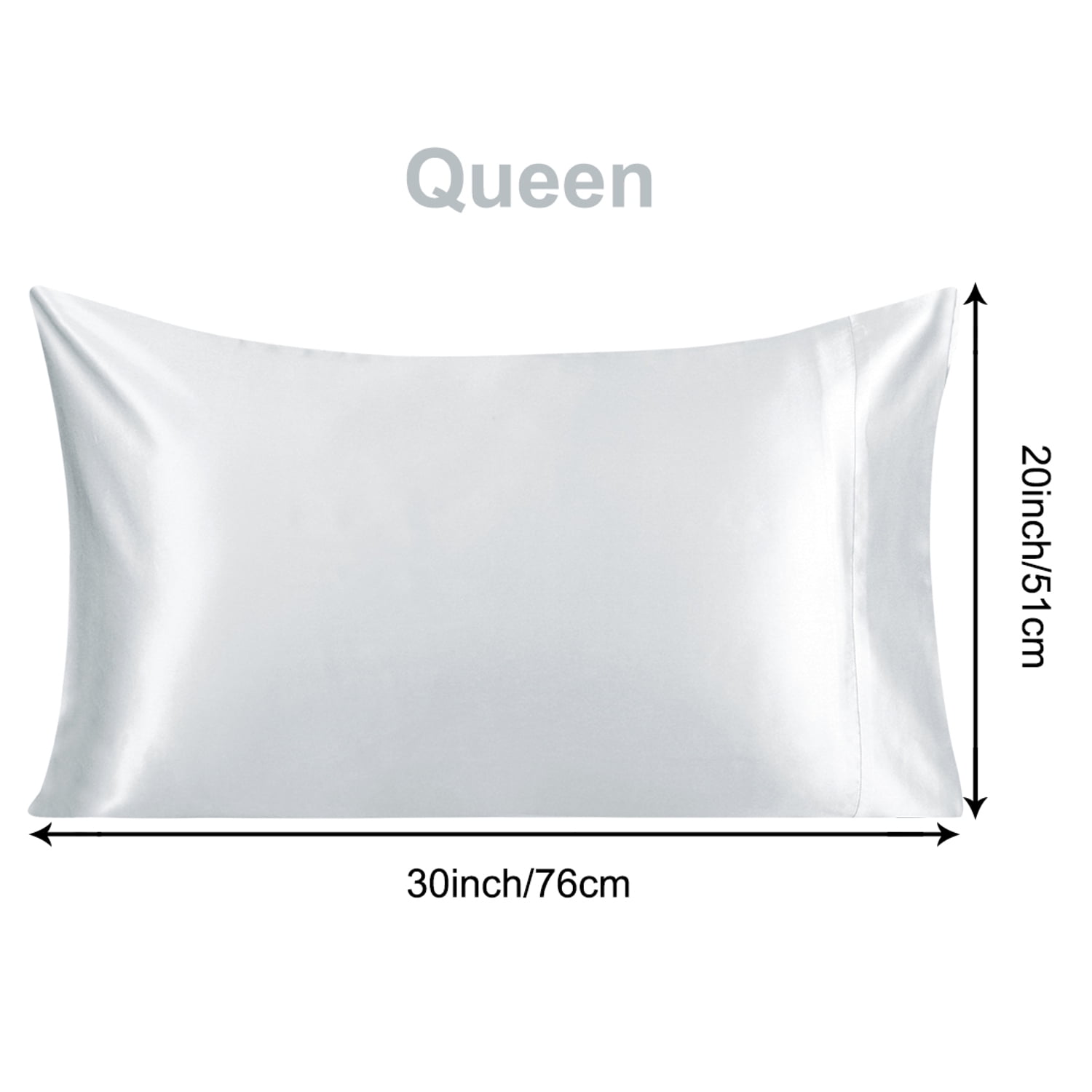 PiccoCasa 19 Momme Pure Silk Pillowcase with Envelope Closure, Queen Silver Gray