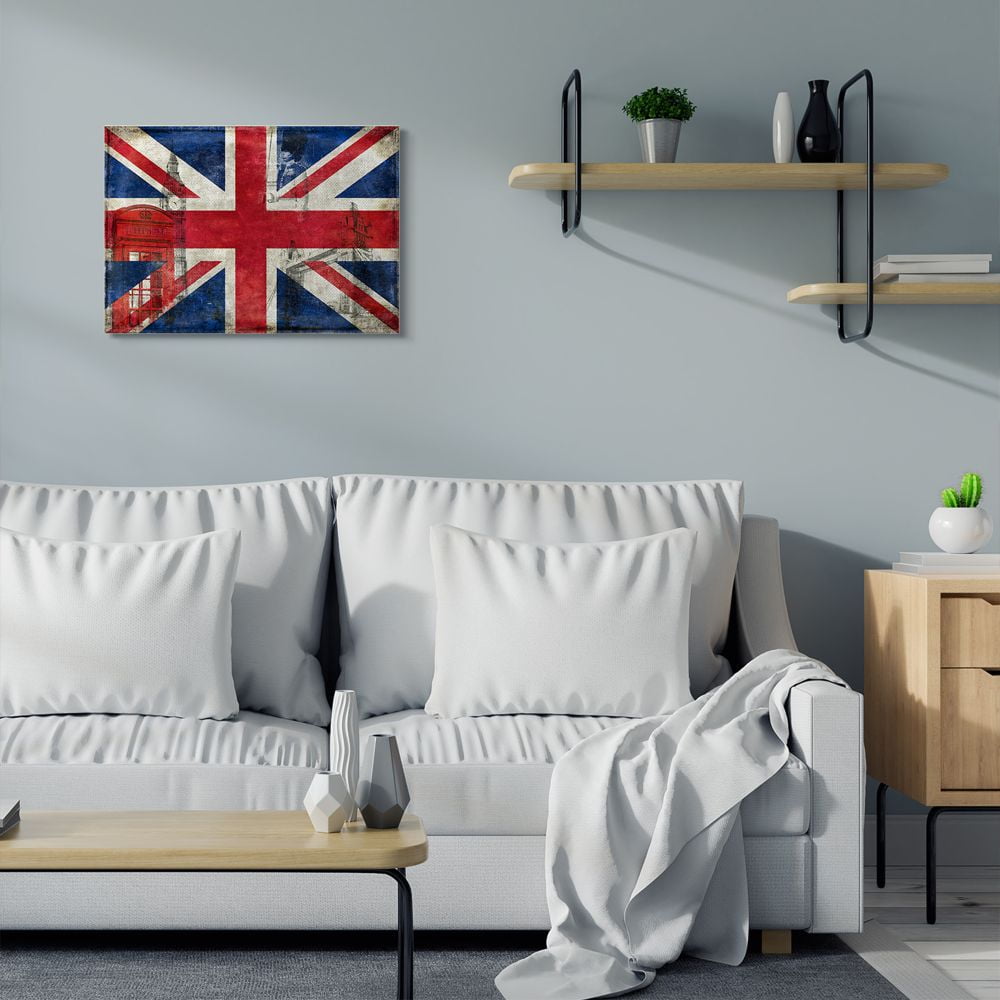 Stupell Industries English Flag And Landmarks Design Canvas Wall Art by Luke Wilson