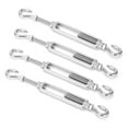 thumbnail image 4 of 4Pcs Hook To Hook Turnbuckle, Hook To Hook Turn Buckle Stainless Steel Hook To Hook Turnbuckle Reliable Turnbuckle Hardware Kit  For Cable Wire Rope Tension M6, 4 of 8