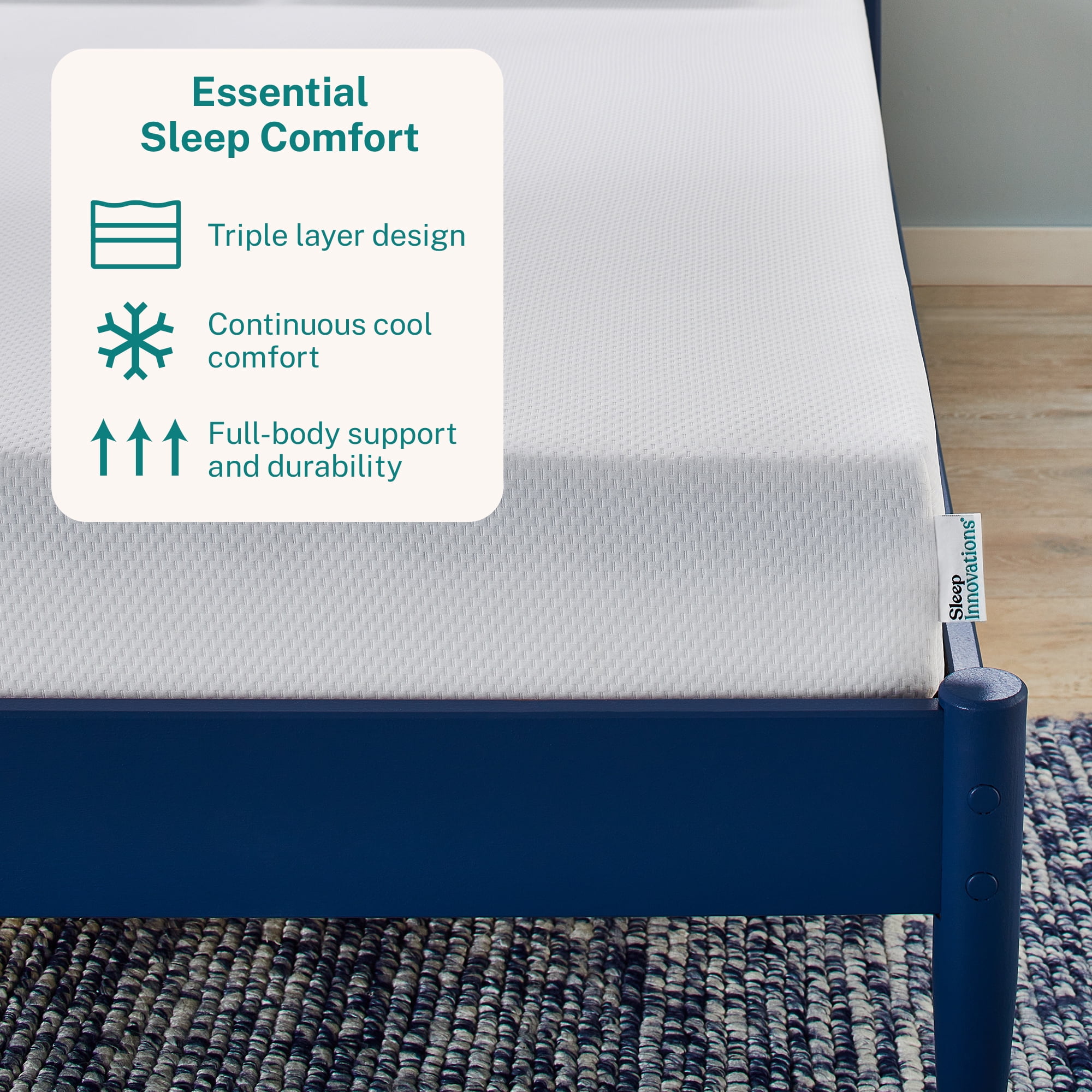 Sleep Innovations Marley 8" Cooling Gel Memory Foam Mattress, Twin