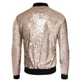 thumbnail image 4 of Chaqueta universitaria para hombre, fiesta de Halloween, disco, brillante, brillante, lentejuelas, chaqueta de bombardero Oro rosado M, 4 of 8