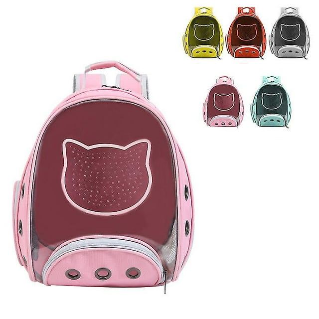 Mochila transpirable para gatos y perros, portátil, para exteriores, Gato, panorámica, transparente, transpirable, para mascotas