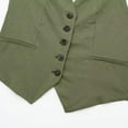 thumbnail image 6 of Womens Linen Blazer Vest Dressy Casual Crop Suit Vest Sleeveless Trendy Waistcoat Tops Business Work Office Clothes Army Green, S, 6 of 6