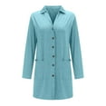 thumbnail image 4 of Baberdicy Light Blue Women's Fashionable And Casual Solid Color Button Tie Pocket Cardigan Jacket, Xxl, 4 of 6