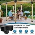 thumbnail image 2 of Danolapsi 6x6 3-Way Pergola Brackets Kit, 4 Pack Woodwork Right Angle Corner DIY Metal Brackets 6" x 6" (Actual:5.5"x5.5"), Powder-Coated Pergola Hardware, 2 of 8