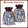 thumbnail image 4 of Color Matching Linen Bundle Mouth Gift Bag Can Be Used For Daily Small Items Zebra Print Style Steelblue_1 Medium, 4 of 8