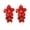 Red, variant on 1 Pair Ear Studs Trendy Non-allergic Exquisite Elegant Double Layer Flower Design Women Earrings for Party