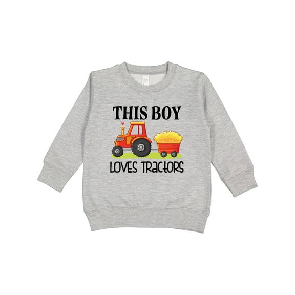 Inktastic Farming Cute Boy Loves Tractors Toddler Sweatshirt