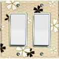 thumbnail image 1 of Metal Light Switch Plate Cover Japanese Flower Pattern Beige Wallpaper FLW038, 1 of 13