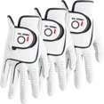 thumbnail image 1 of Finger Ten Guantes de golf para hombre, diestros, zurdos, golfista Cabretta, valor de cuero, paquete de 3 guantes para hombre, agarre suave, tamaño cadete, pequeño, mediano, grande, Xl, Xxl (blanco na, 1 of 1