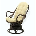 thumbnail image 4 of Java Swivel Rocking Lounge Chair Natural Handmade Rattan Wicker with Cream Cushion, Dark Brown, 4 of 5