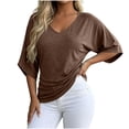 thumbnail image 2 of Neewe 3/4 Length Sleeve Womens Tops V Neck Shirt Dressy Casual Blouse Basic Tshirts 2026 Fashion Clothing S-3XL, 2 of 5