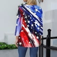 thumbnail image 3 of Iaqnaocc 4th Of July Shirts for Women 3/4 Length Sleeve Patriotic Crew Neck T Shirt Loose Fit American Flag Stars Spring Fall Freedom T Shirts for Women Vermilion 2XL, 3 of 4
