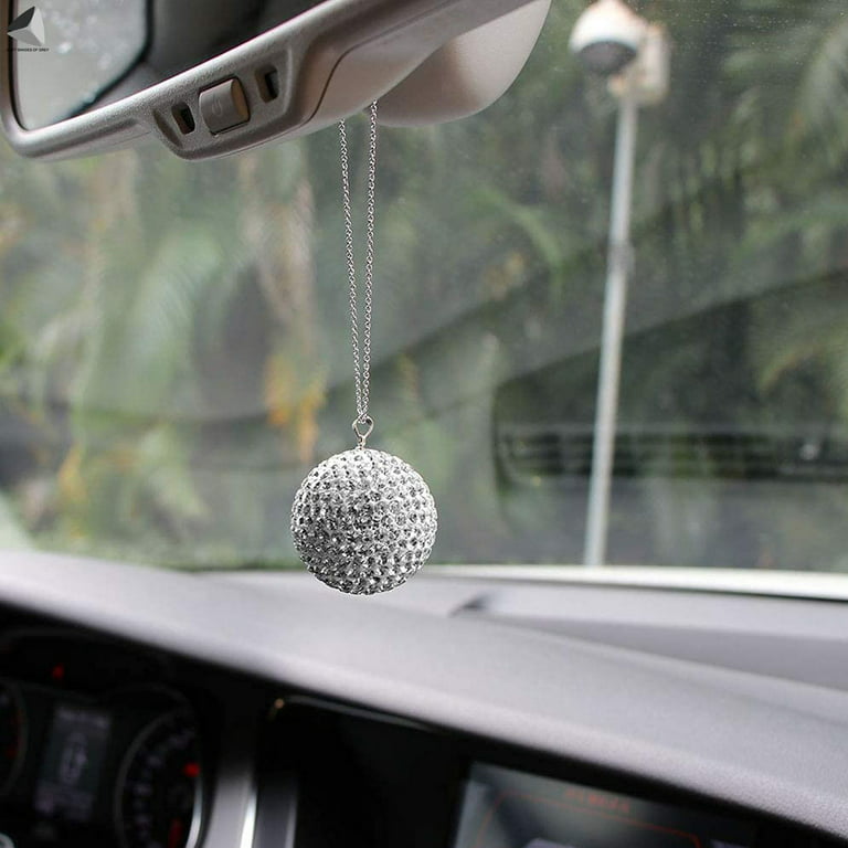 Crystal Ball Car Rear View Mirror Charms, Home Decor Rhinestone Hanging  Ornament
