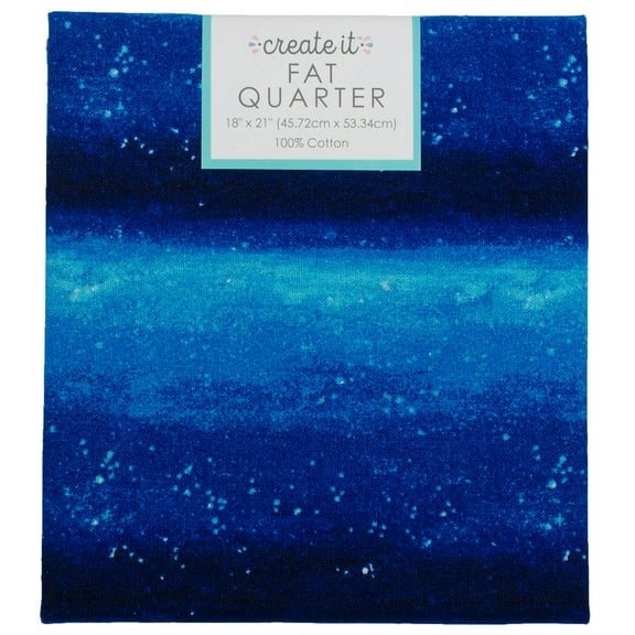Create It 18"x21" 100% Cotton Galaxy Precut Sewing & Craft Fabric, Blue 1 Piece