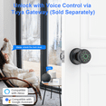 thumbnail image 4 of 5-in-1 Smart Door Knob,Gavdhe Keyless Smart Door Lock Smart Deadbolt with App Control & Fingerprint & 2 Keys,Smart Fingerprint Door Knob, Keyless Entry for Home, Office, Garage & Apartment - Black, 4 of 8