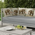 thumbnail image 5 of Elephant's Floral Fantasy Indoor/Outdoor Pillow in Beige 18x18, 5 of 5