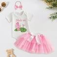 thumbnail image 2 of newwalpole Baby Girl One 1st Birthday Party Photoshoot Outfit Toddler Infant Tutu Tulle Headband Skirt 3pcs Clothing Set, 2 of 9