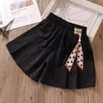 thumbnail image 3 of WRTFVZA Girls Shorts Size 9-10 Years Kids Summer Elastic Waist Wide Leg Casual Uniform Shorts with Pockets #Black, 3 of 3