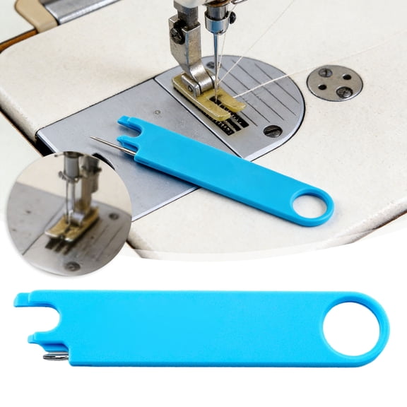 Jack Sewing Machine Quick Needle Threading Device Handy Multi‑Function Portable Needle Threader Tool for Sewing Projects(Blue-13.5x2.6cm)