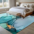 thumbnail image 5 of Abstract Teal Large Area Rugs 8x10 ft Blue Gold Marble Natural Stone Cracks Modern Washable Rug Non Slip Indoor Carpet Absorbent Floor Mat for Living Room Bedroom Dining Room, 5 of 9
