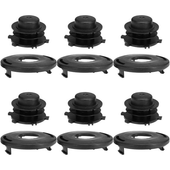6 Sets of Bump Feed Trimmer Head Spool w/Cover Spool Cap Combo Replacement for Stihl Head Cover 25-2 FS 90 100 110 120 130 55 80 83 85
