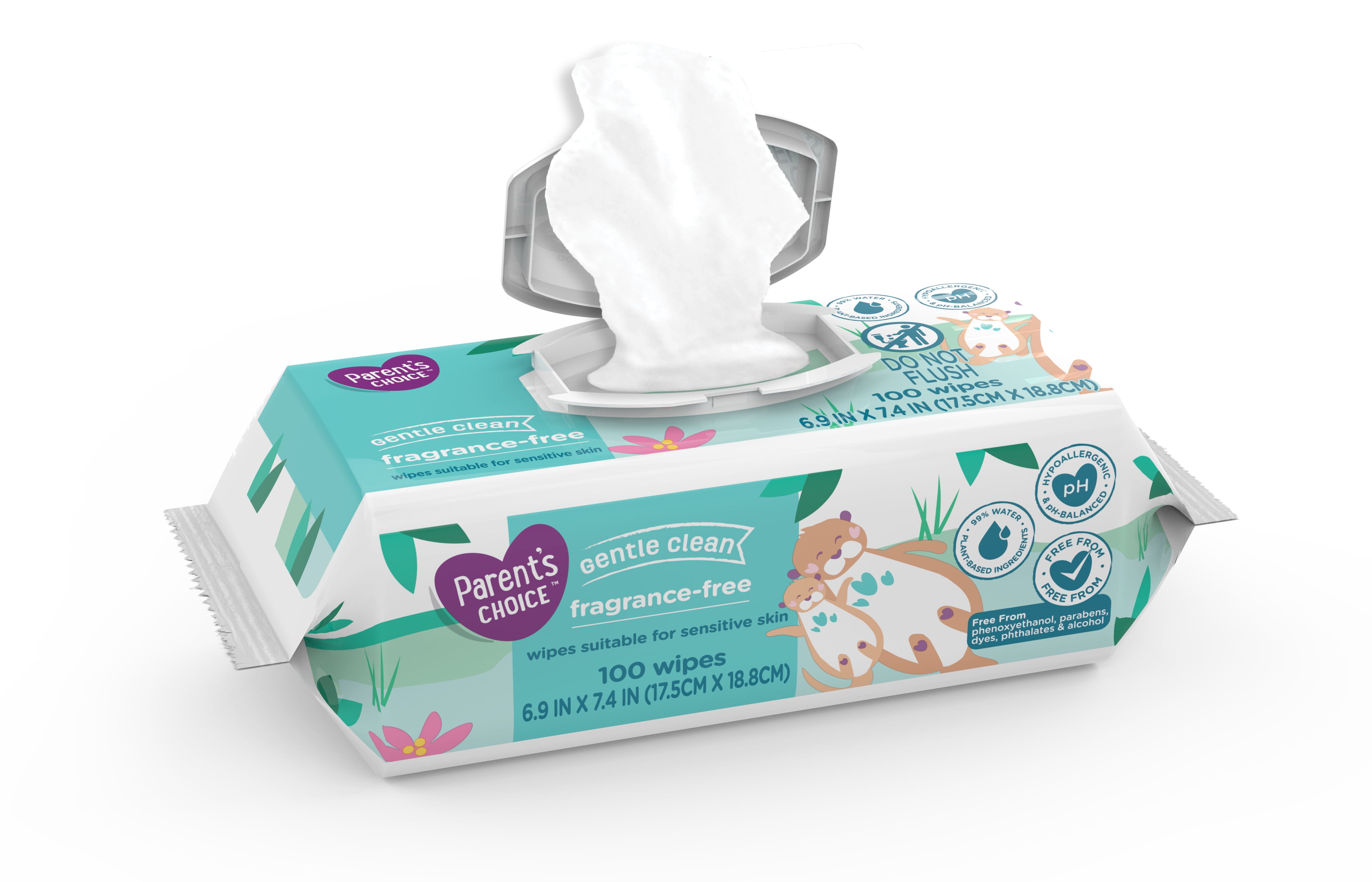 Wipessential™ Baby Wipes Unscented Soft Pack - 80 Wipes Per Pouch - 12  Pouches Per Case