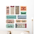 thumbnail image 1 of Vintage Tickets Wall Mural by Wallmonkeys Peel and Stick Graphic (24 in H x 22 in W) WM38619, 1 of 4