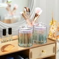 thumbnail image 3 of Yayeee 4 Pack Qtip Holder Bathroom Cotton Swab Canister with Lid Clear Dispenser Set, Green Deer, 3 of 6