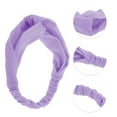 thumbnail image 3 of Unique Bargains 1 Pc Stripes Elastic Cross Headwrap for Women Light Purple, 3 of 6
