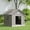 Gray, variant on Bifanuo Durable Dog House, Indoor Outdoor Wateproof Doghouse, Pet Plastic Dog kennel for Small Medium Dogs,Grey and Blue ,29.9L x 32.3W x 32.5H Inchs
