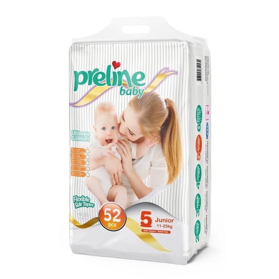 Baby Diapers, Size 5 (20-50 lbs.), 52 Count