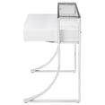 thumbnail image 5 of Gemma 48-inch 2-drawer Writing Desk White High Gloss, 5 of 11