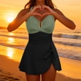 thumbnail image 5 of vigerkar Womens Tummy Control One Piece Swimsuits Criss Cross Push Up Bathing Suits U-Wire Ruched Swim Dress 2026 (Dark Green, XXL), 5 of 9