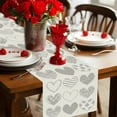 thumbnail image 6 of Valentine's Day Table Runner White Love Heart Seasonal Holiday Kitchen Dining Tabletop Runners for Indoor Home Party Wedding Anniversary 47.24×12.99inch, 6 of 6