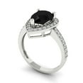 thumbnail image 2 of 2.36 ct Pear Cut Natural Onyx with Simulated Diamond Halo Accents 14K White Gold Womens Engagement Ring, 2 of 5