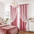 thumbnail image 6 of Jensvialia Double Layer Star Lace Blackout Curtains 2-in-1 Sheer Star Pattern with Blackout Liner Thermal Insulated Curtain Panel for Bedroom Living Room Nursery - 40x51 Inch Single Panel, 6 of 6