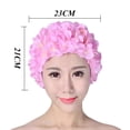 thumbnail image 3 of Gorra 3D Flor Baño Transpirable Deportes acuáticos Sombrero Piscina Accesorios Rosa JShteea  El nuevo, 3 of 3