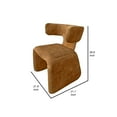 thumbnail image 5 of Cid Fiu 22 Inch Dining Chair, Curved Wingback, Brown Textured Polyester, 5 of 6