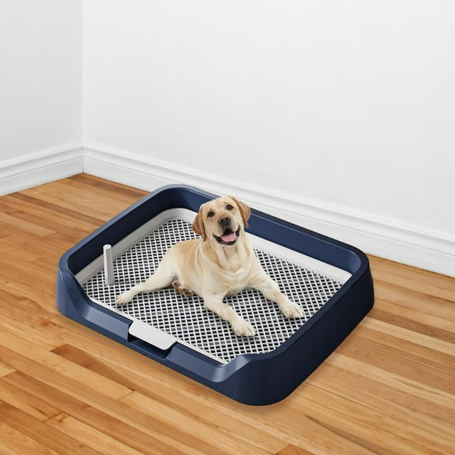 Almohadilla para orinal para perros de interior que mantiene las patas y los pisos limpios, inodoro de entrenamiento para mascotas para perros pequeño azul