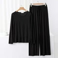 thumbnail image 2 of Sentmoon Ensemble de Sommeil 2 Pcs pour Femmes Col Ras du Cou Ensembles de Pyjama pour Femmes Manches Longues Décontracté Extensible Couleur Unie Robe de Nuit Été Tendance pour Vacances TG, 2 of 4